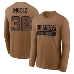 Alec Ingold Los Angeles Chargers Men's Brown 2023 Salute To Service Long Sleeve T-Shirt