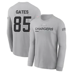 Antonio Gates Los Angeles Chargers Men's Gray 2024 Salute to Service Long Sleeve T-Shirt