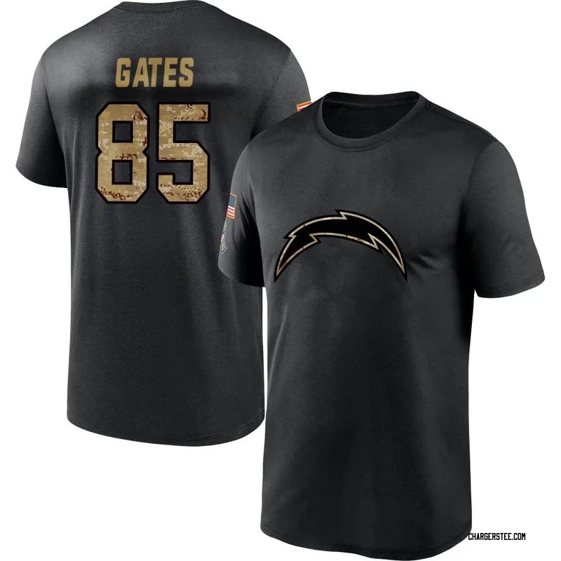 Antonio Gates Los Angeles Chargers Youth Black 2020 Salute To Service Performance T-Shirt