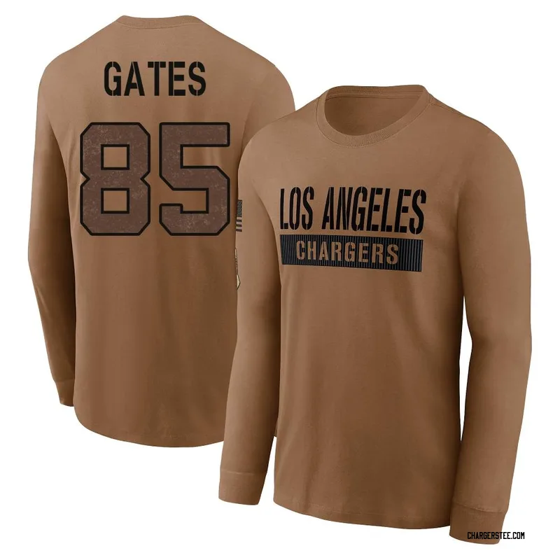 Antonio Gates Los Angeles Chargers Youth Brown 2023 Salute To Service Long Sleeve T-Shirt