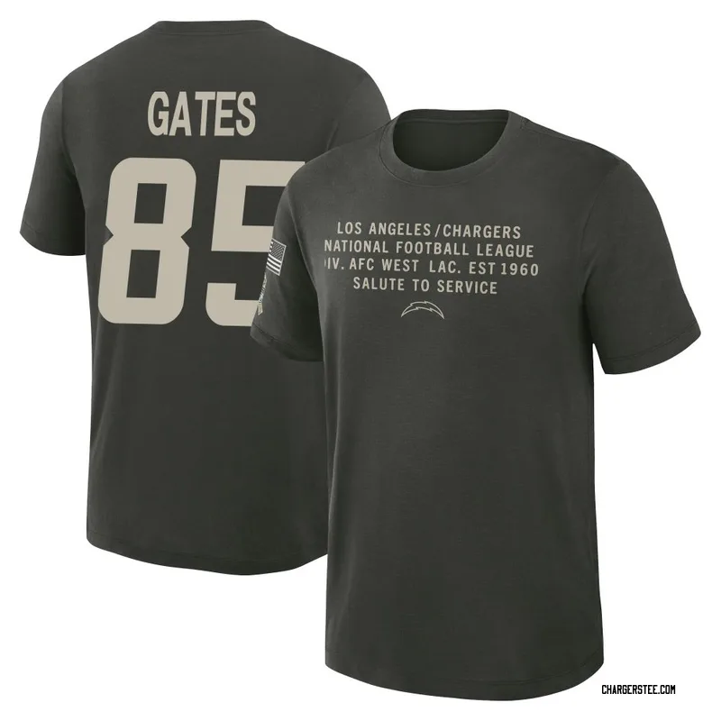 Antonio Gates Los Angeles Chargers Youth Dark/Green 2025 Salute to Service Sideline Slub T-Shirt