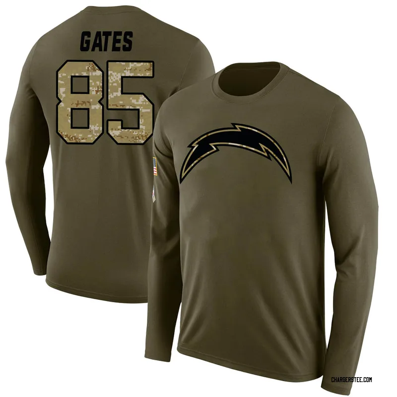 Antonio Gates Los Angeles Chargers Youth Legend Olive Salute to Service Sideline Long Sleeve T-Shirt