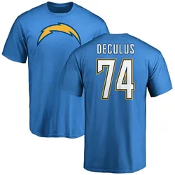 Austin Deculus Los Angeles Chargers Men's Blue by Name & Number T-Shirt -