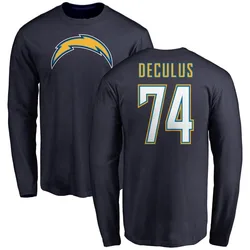 Austin Deculus Los Angeles Chargers Men's Navy by Name & Number T-Shirt - -
