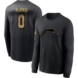 David Njoku Los Angeles Chargers Men's Black 2020 Salute To Service Sideline Performance Long Sleeve T-Shirt