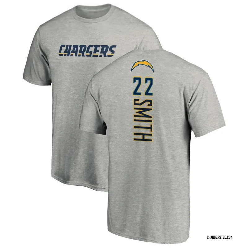 Genesis Smith Los Angeles Chargers Men's Gray by Name & Number T-Shirt - Heather