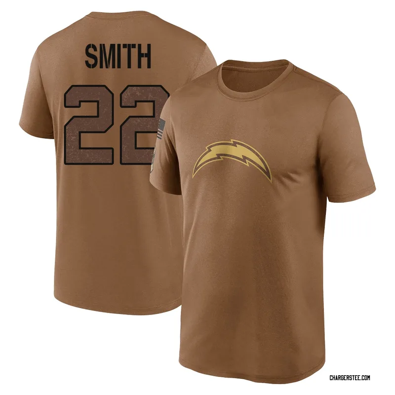 Genesis Smith Los Angeles Chargers Men's Legend Brown 2023 Salute To Service Performance T-Shirt