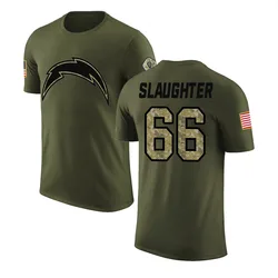 Jake Slaughter Los Angeles Chargers Men's Legend Olive Salute to Service T-Shirt