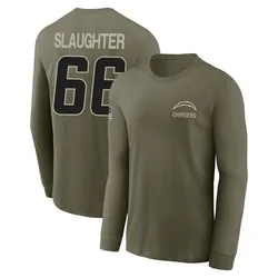 Jake Slaughter Los Angeles Chargers Youth Olive 2025 Salute to Service Sideline Long Sleeve T-Shirt