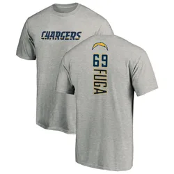 Josh Fuga Los Angeles Chargers Men's Gray by Name & Number T-Shirt - Heather