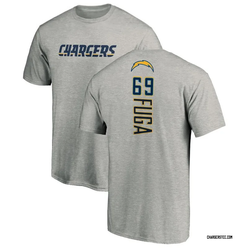 Josh Fuga Los Angeles Chargers Men's Gray by Name & Number T-Shirt - Heather