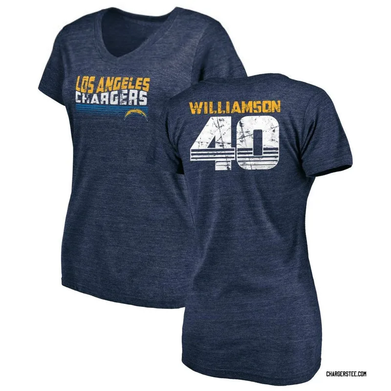 Kendall Williamson Los Angeles Chargers Women's Navy by Retro Tri-Blend V-Neck T-Shirt -