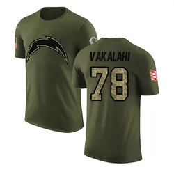 Laekin Vakalahi Los Angeles Chargers Youth Legend Olive Salute to Service T-Shirt