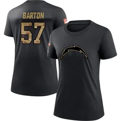 Lander Barton Los Angeles Chargers Women's Black 2020 Salute To Service Performance T-Shirt