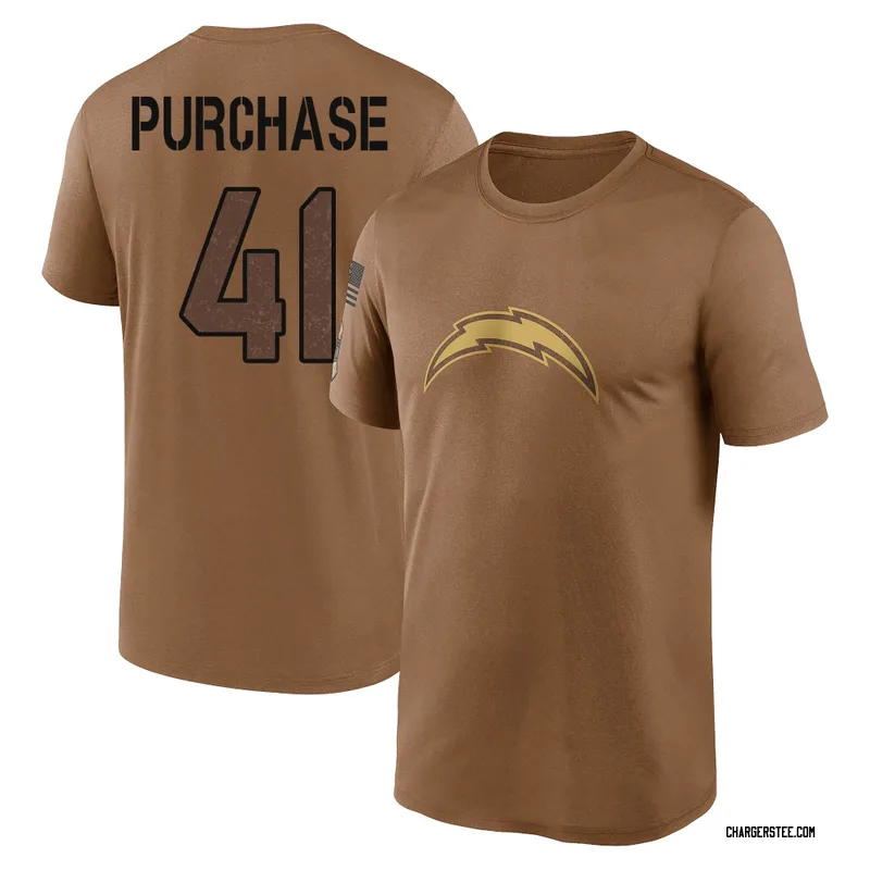 Myles Purchase Los Angeles Chargers Men's Legend Brown 2023 Salute To Service Performance T-Shirt