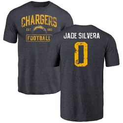 Nesta Jade Silvera Los Angeles Chargers Men's Navy by Distressed Name & Number Tri-Blend T-Shirt -