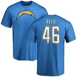 Nikko Reed Los Angeles Chargers Men's Blue by Name & Number T-Shirt -