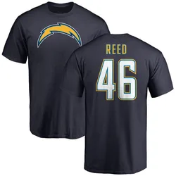 Nikko Reed Los Angeles Chargers Men's Navy by Name & Number T-Shirt -