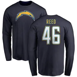 Nikko Reed Los Angeles Chargers Men's Navy by Name & Number T-Shirt - -