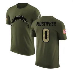 Sam Mustipher Los Angeles Chargers Men's Legend Olive Salute to Service T-Shirt