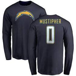 Sam Mustipher Los Angeles Chargers Men's Navy by Name & Number T-Shirt - -