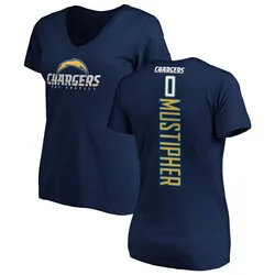 Sam Mustipher Los Angeles Chargers Women's Navy Backer T-Shirt -